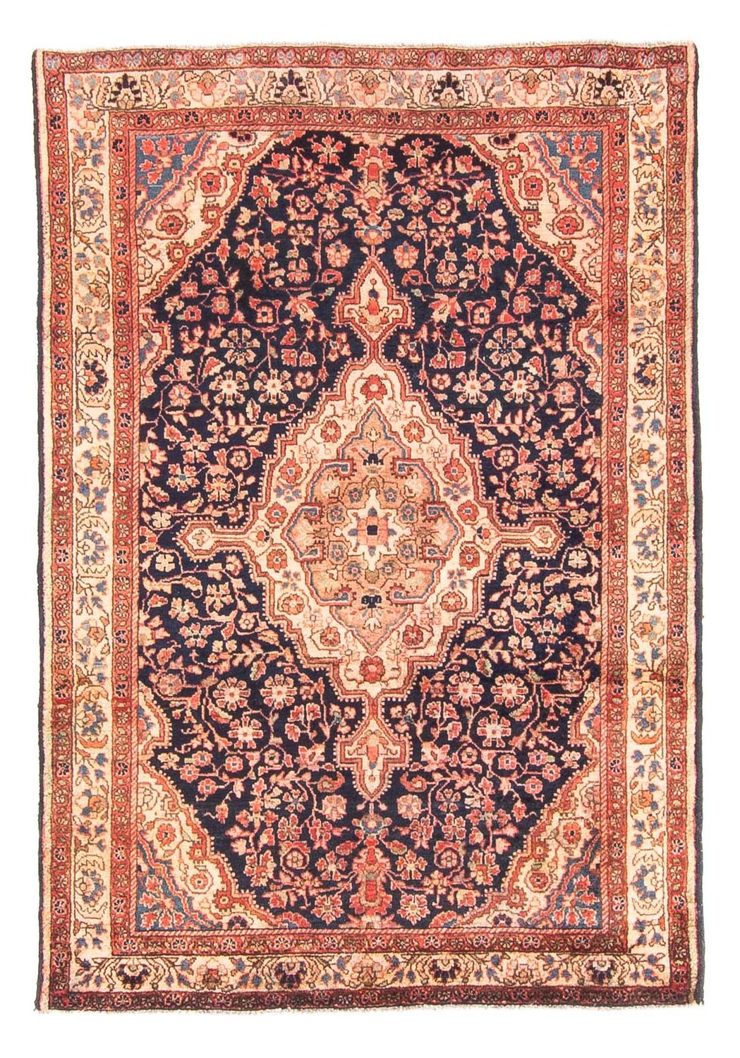 Tapis persan - Nomadic - 146 x 103 cm - bleu foncé