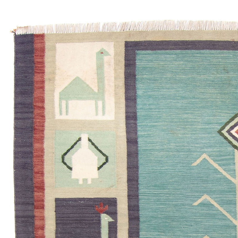 Tapis Kelim - Tendance - 240 x 200 cm - bleu clair