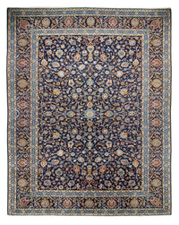 Tapis persan - Keshan - 390 x 300 cm - bleu foncé