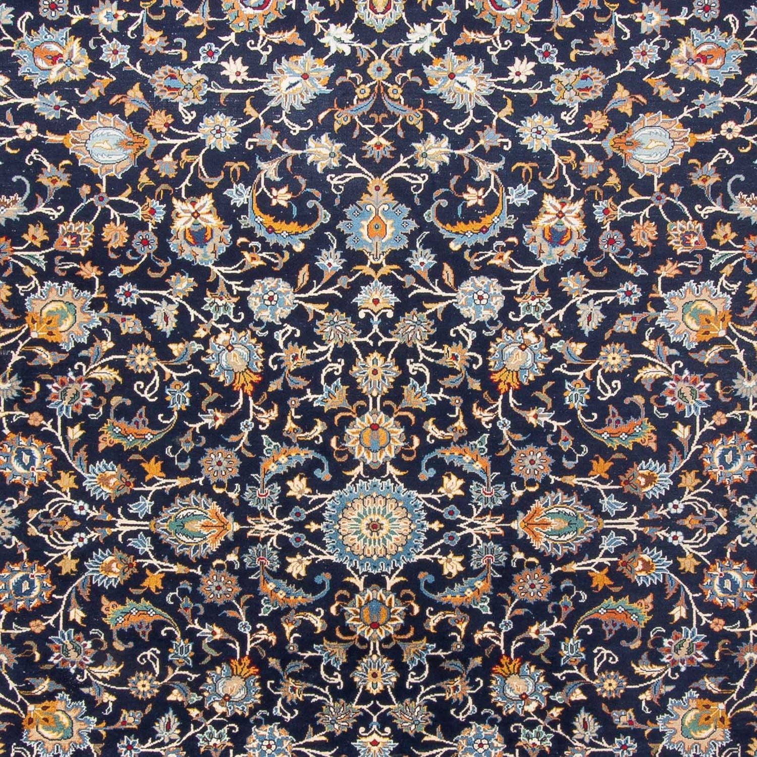 Tapis persan - Keshan - 390 x 300 cm - bleu foncé