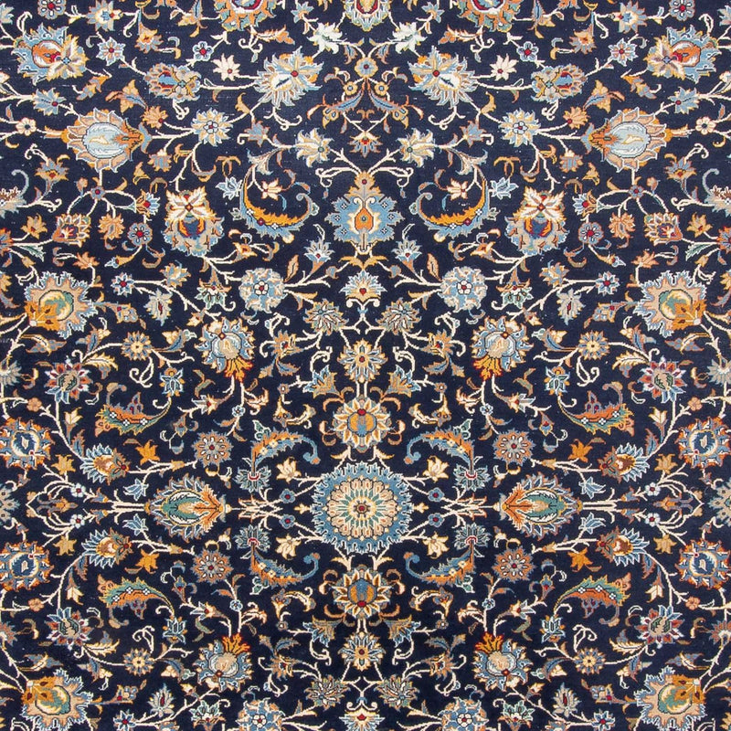 Tapis persan - Keshan - 390 x 300 cm - bleu foncé