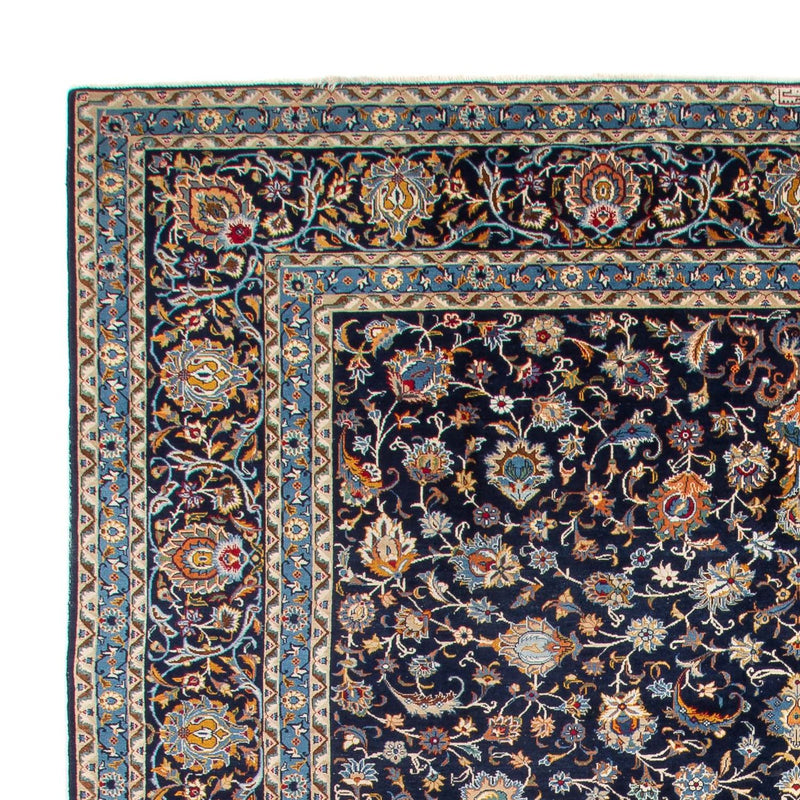 Tapis persan - Keshan - 390 x 300 cm - bleu foncé