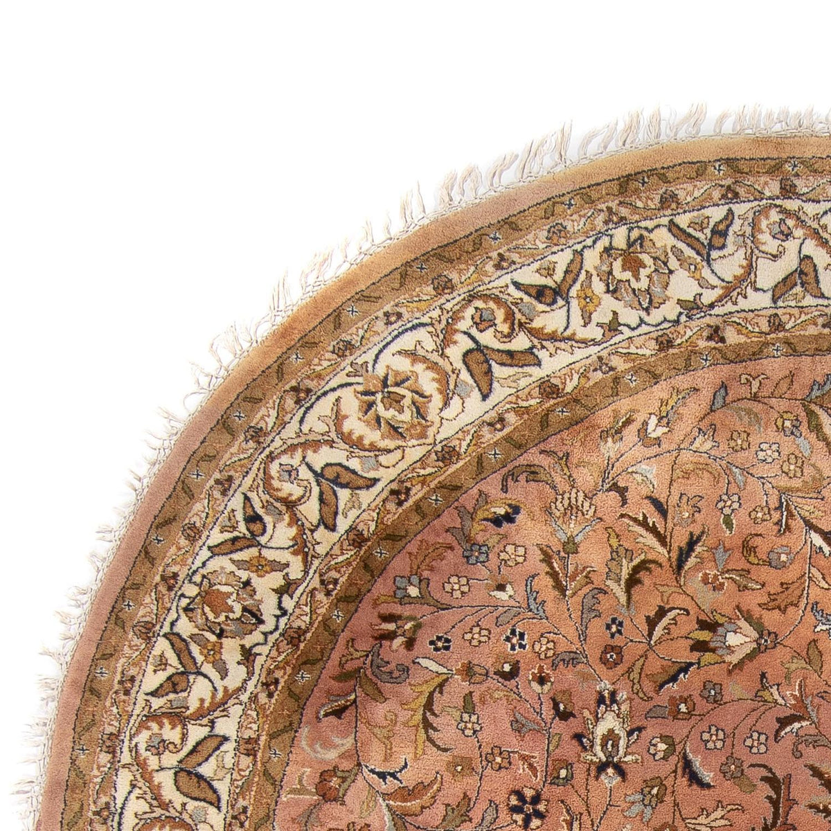 Tapis oriental - Indus ronde  - 245 x 245 cm - saumon