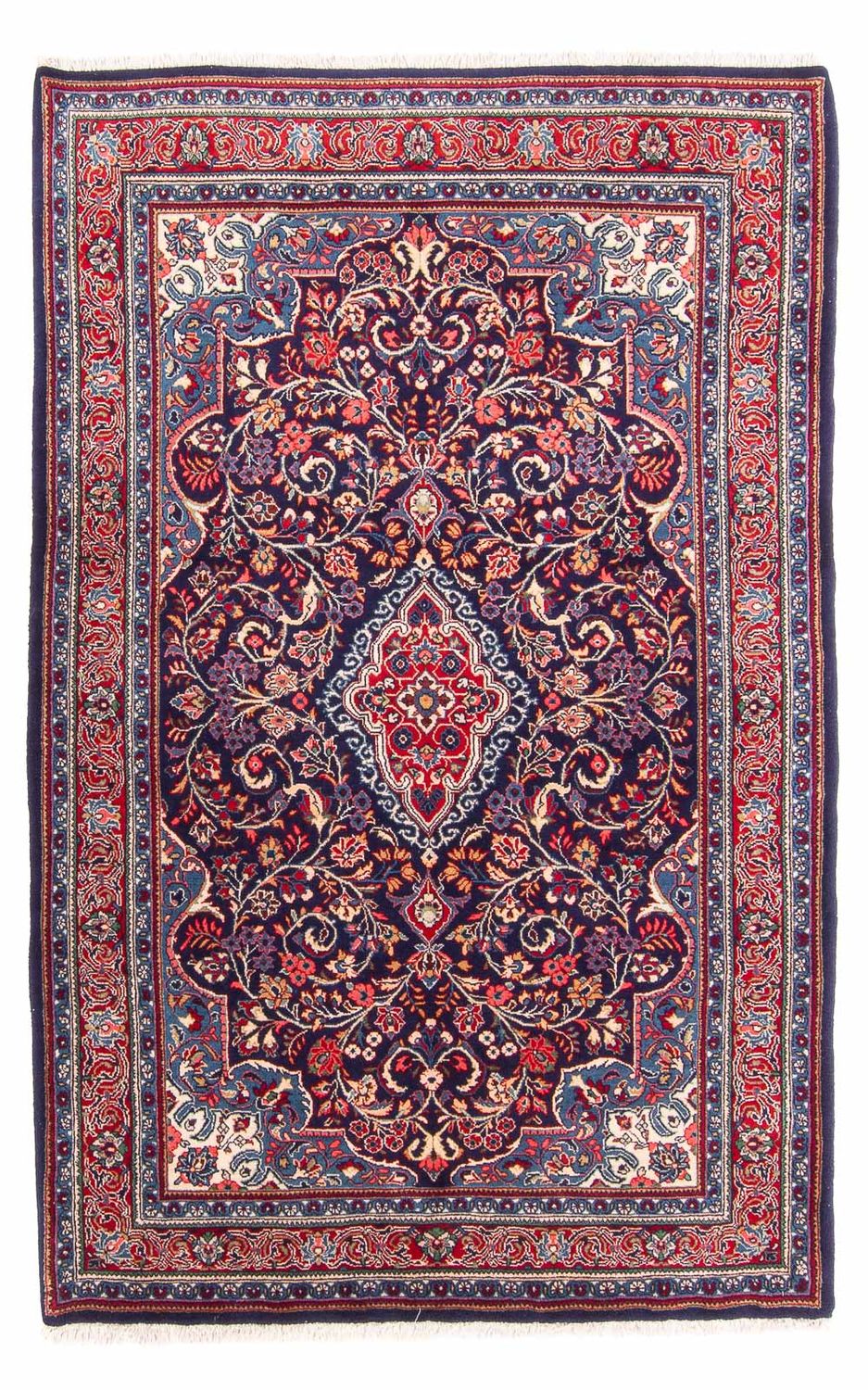 Tapis persan - Classique - 211 x 137 cm - bleu foncé
