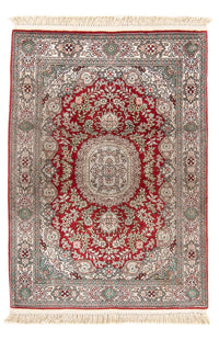 Tapis en soie - Soie chinoise - 93 x 62 cm - rouge