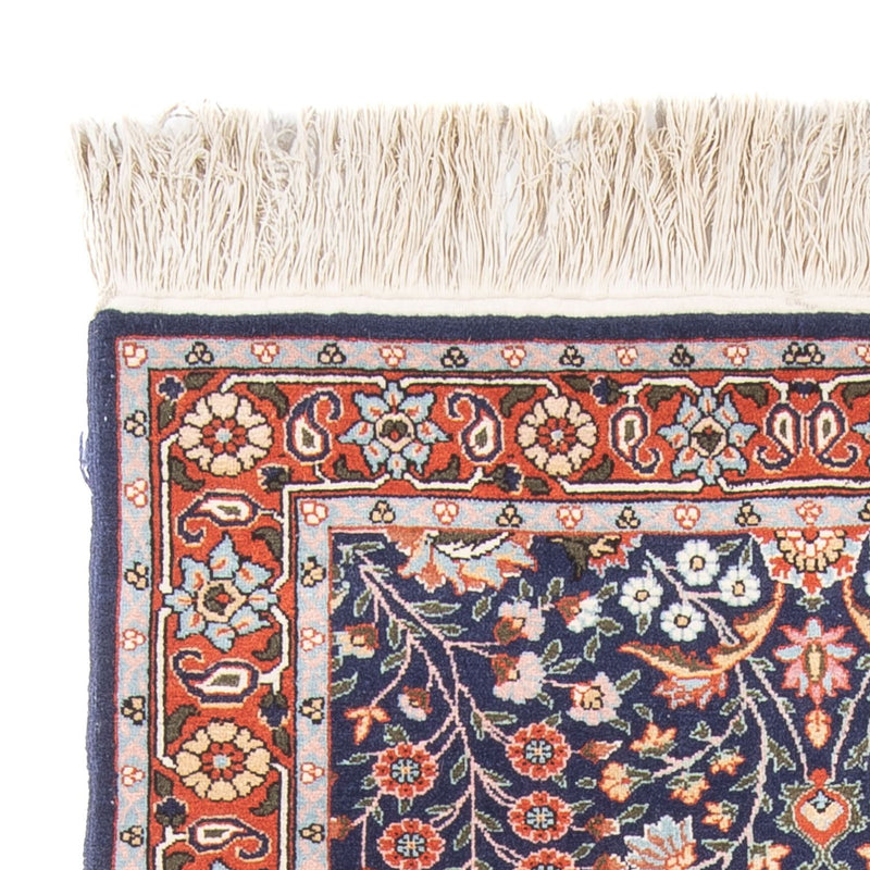 Tapis oriental - Hereke - 107 x 82 cm - bleu foncé