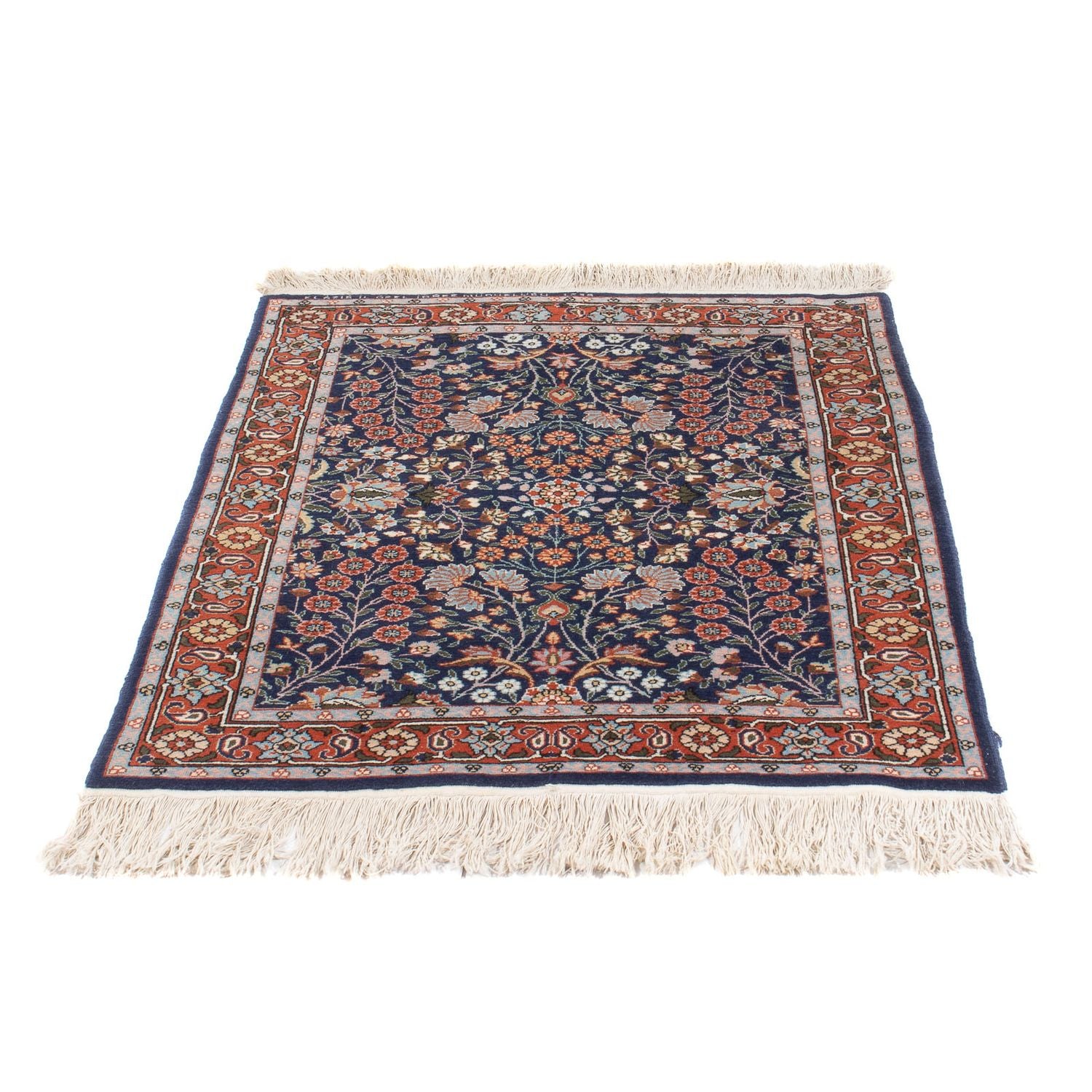 Tapis oriental - Hereke - 107 x 82 cm - bleu foncé