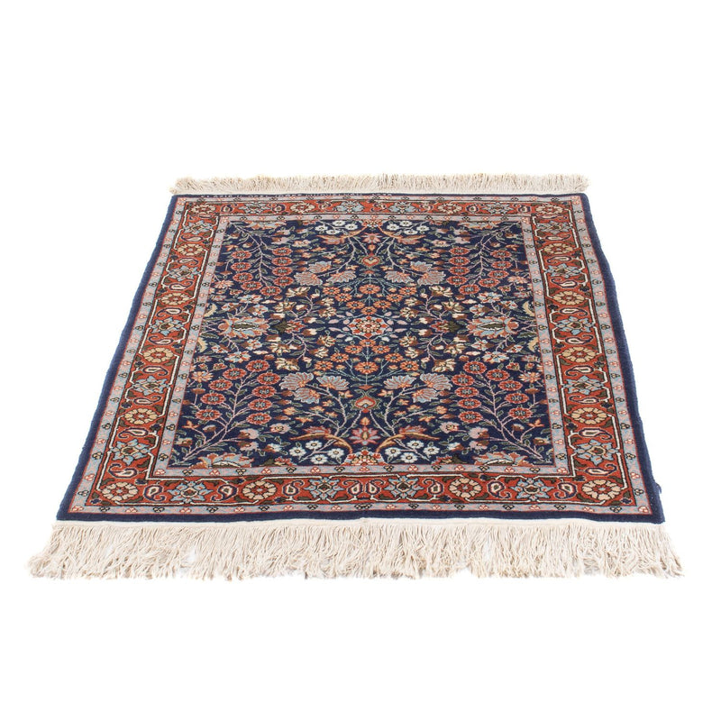 Tapis oriental - Hereke - 107 x 82 cm - bleu foncé