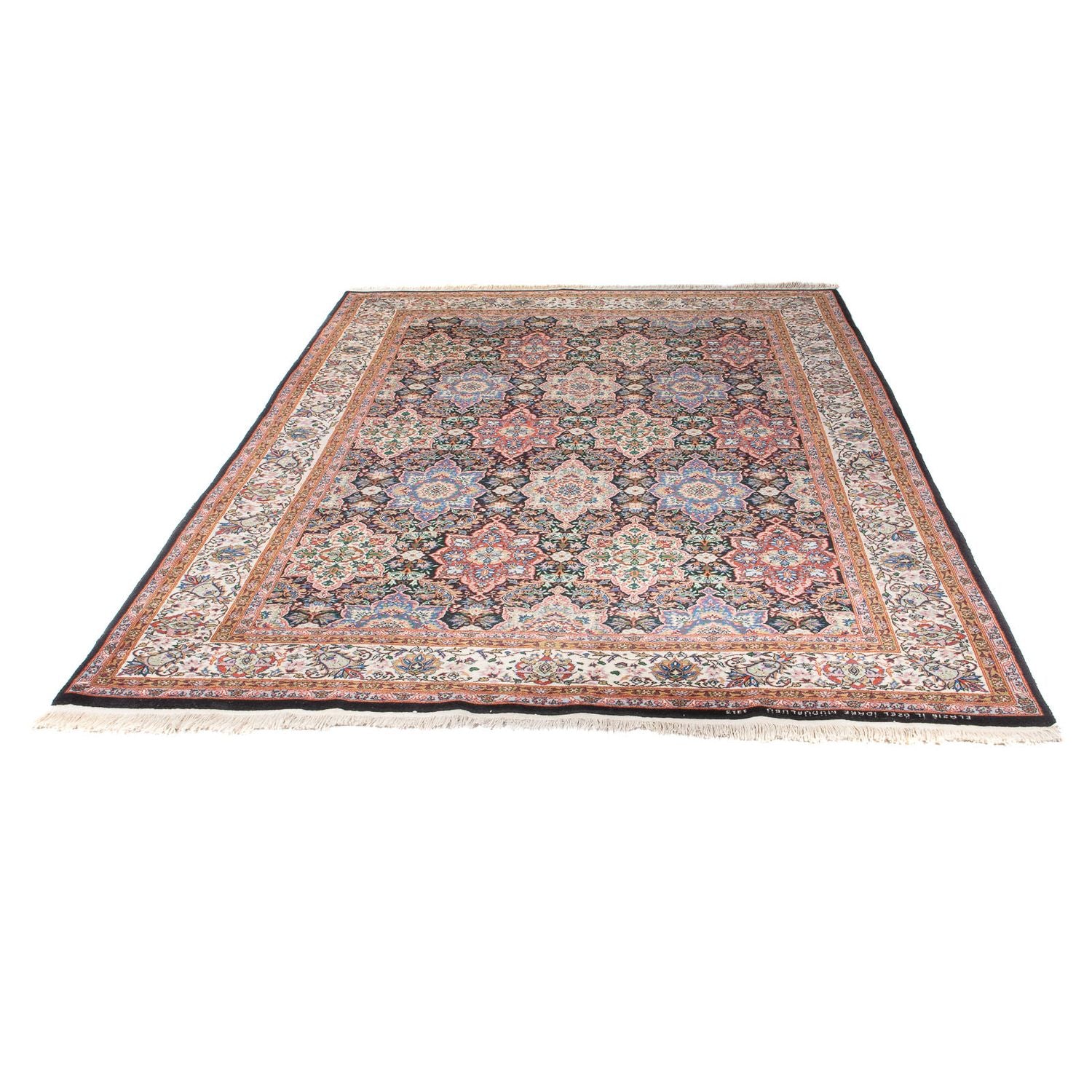 Tapis oriental - Hereke - 252 x 176 cm - bleu foncé