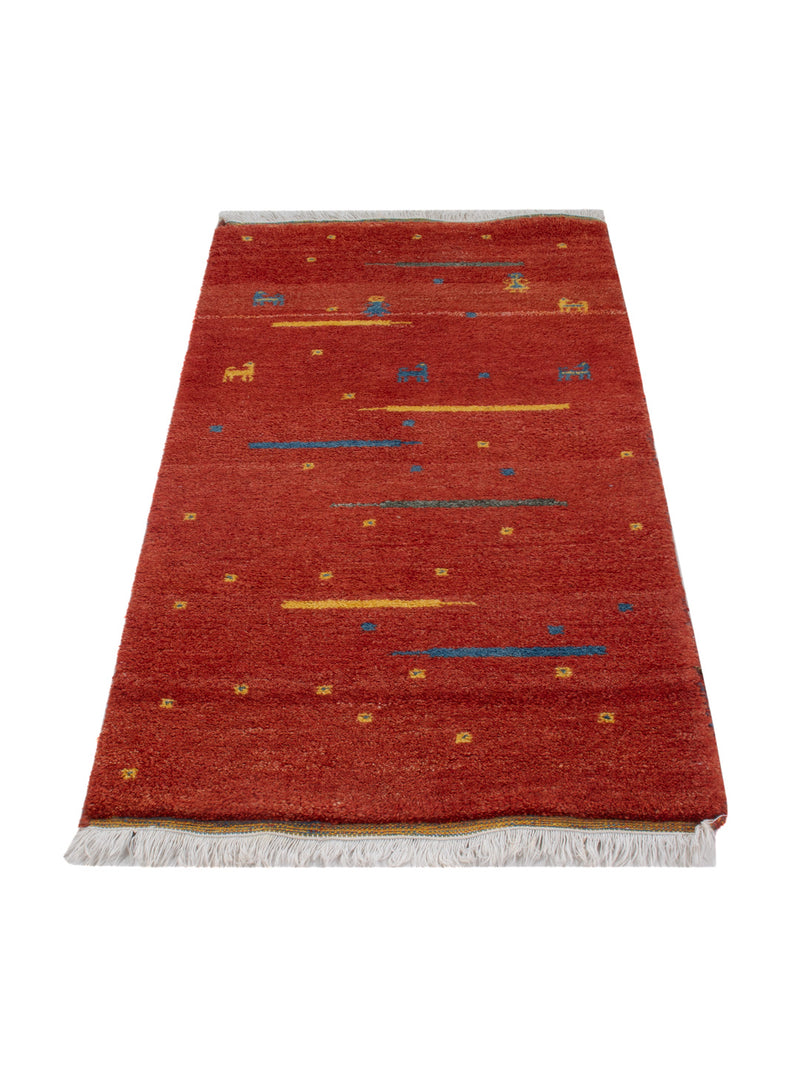 Tapis Gabbeh - Indus - 140 x 70 cm - caramel