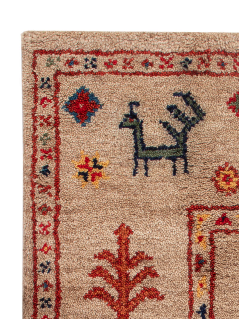 Gabbeh Teppich - Indus - 90 x 60 cm - hellbeige