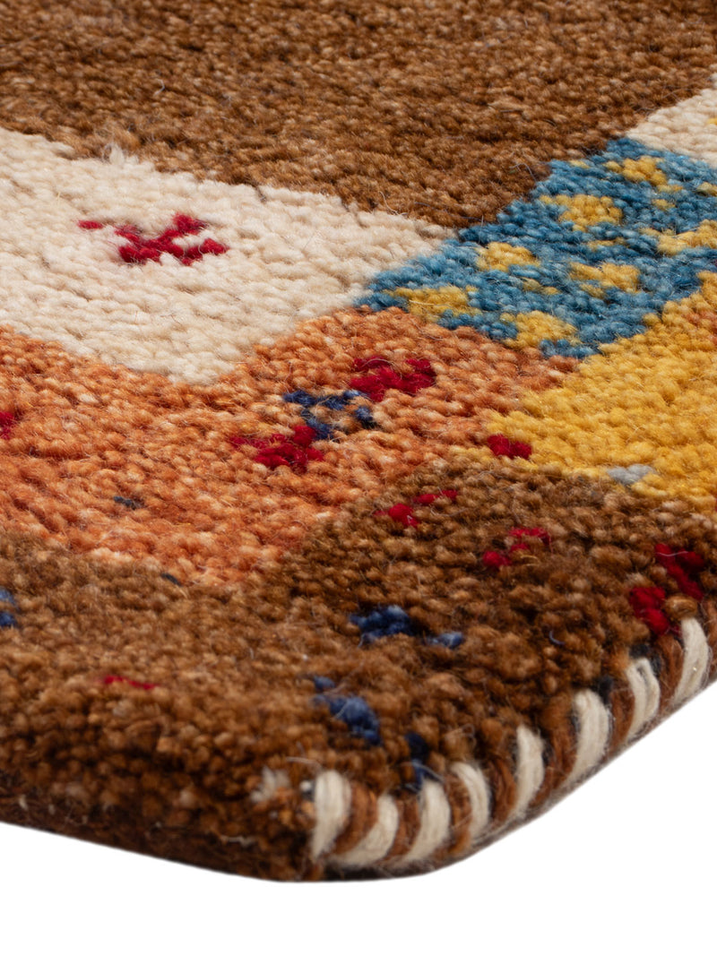 Tapis Gabbeh - Indus - 90 x 60 cm - caramel