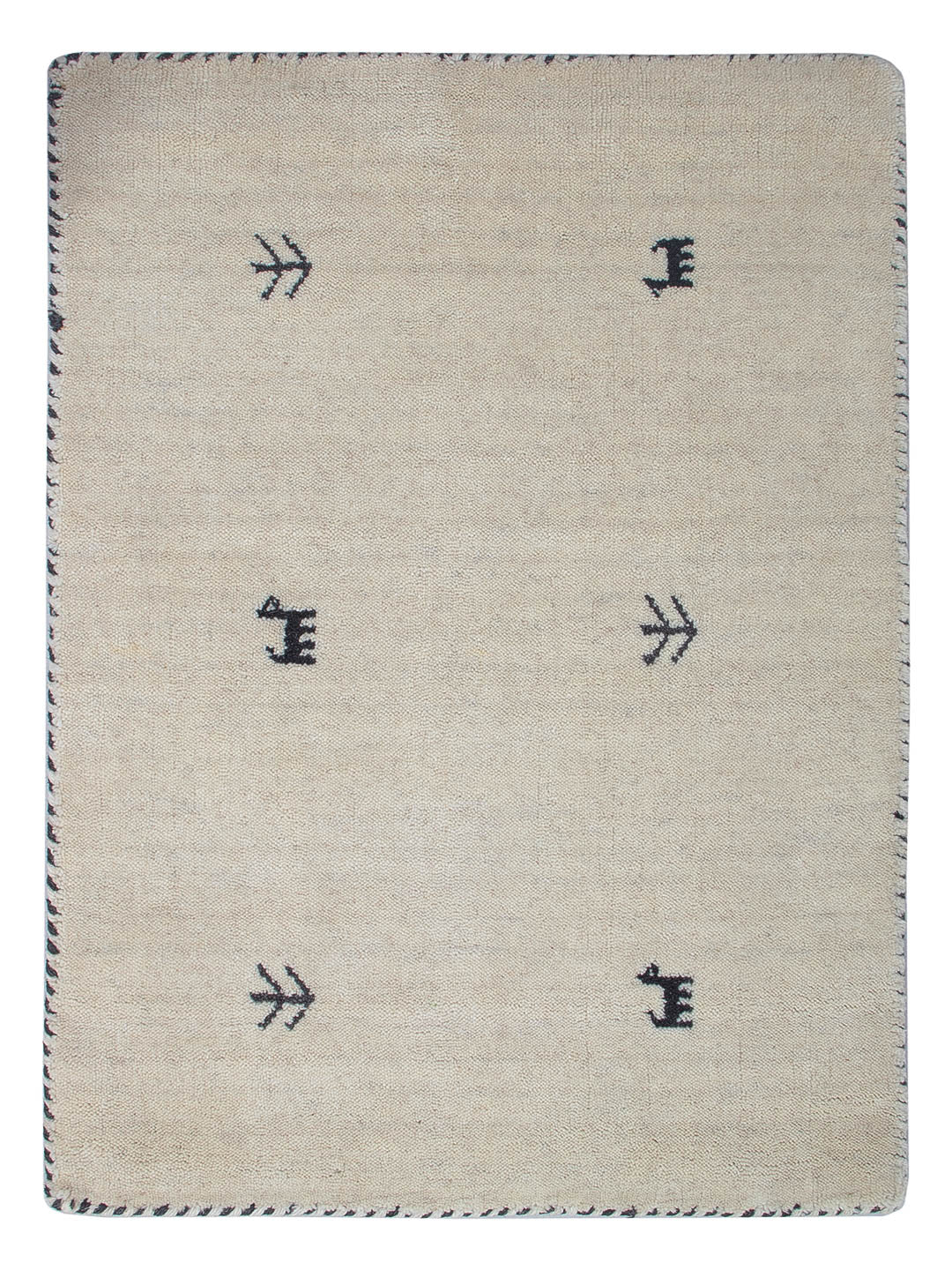 Gabbeh Teppich - Loribaft Softy - 90 x 60 cm - naturweiß