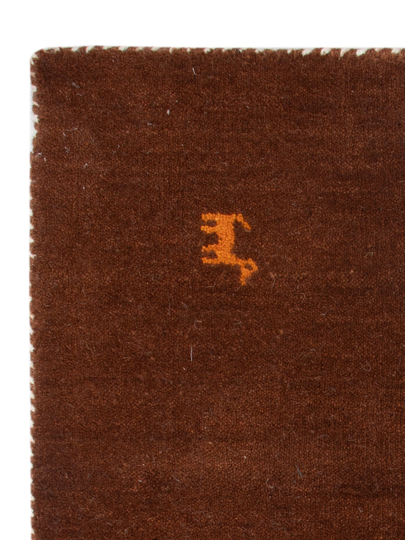 Gabbeh Teppich - Loribaft Softy - 90 x 60 cm - dunkelbraun