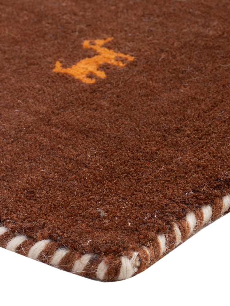 Gabbeh Teppich - Loribaft Softy - 90 x 60 cm - dunkelbraun