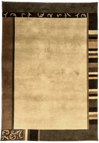 Tapis Népalais - 198 x 144 cm - marron