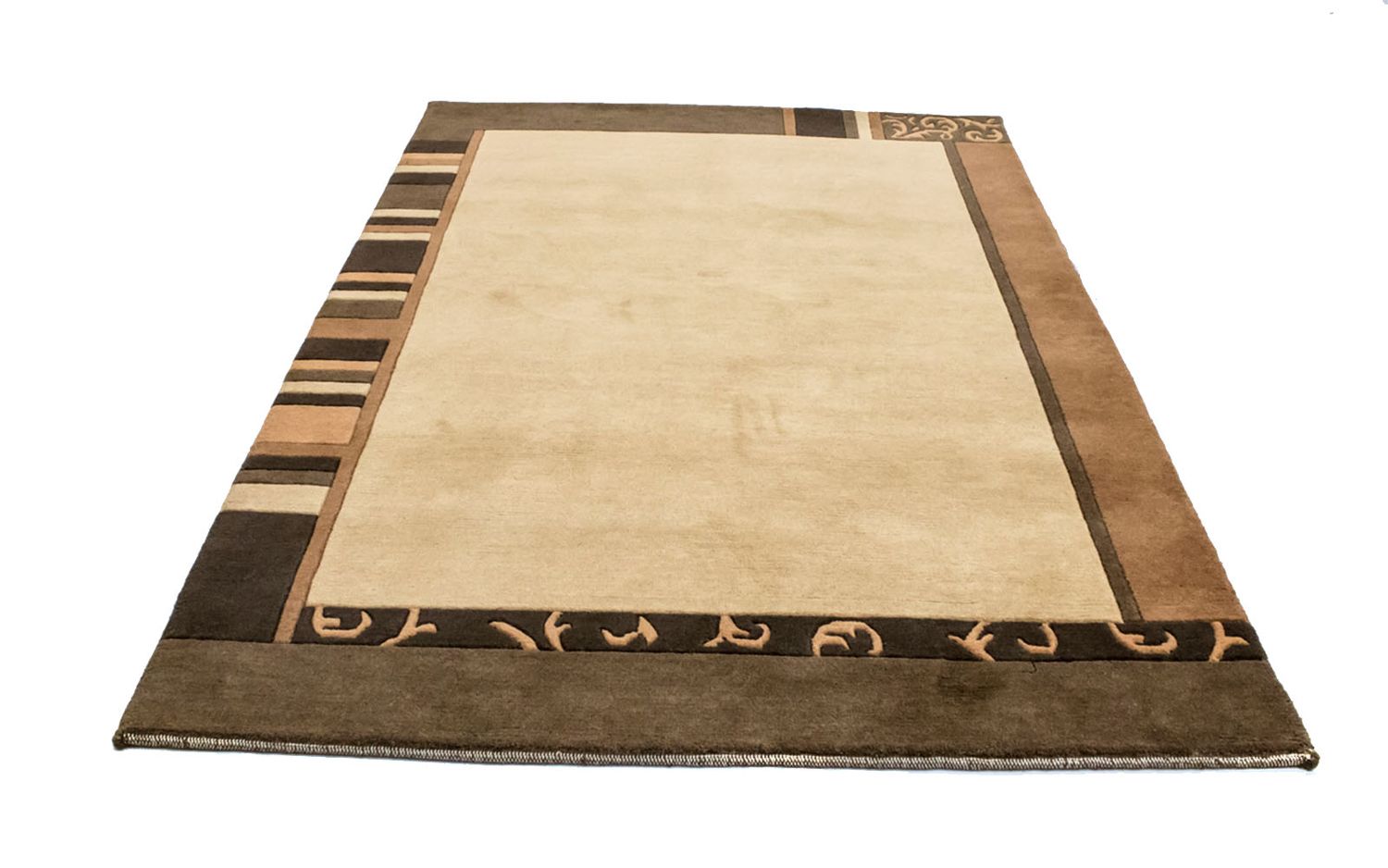 Tapis Népalais - 198 x 144 cm - marron