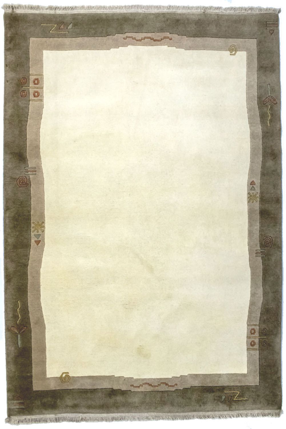 Tapis Népalais - 200 x 142 cm - beige