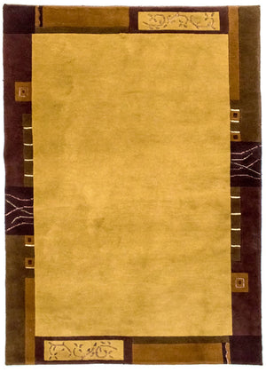 Tapis Népalais - 193 x 143 cm - or