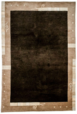 Tapis Népalais - 201 x 141 cm - marron