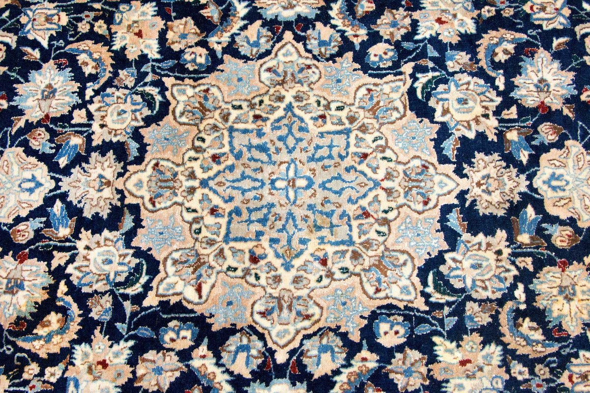 Tapis persan - Nain - Premium - 236 x 135 cm - bleu foncé