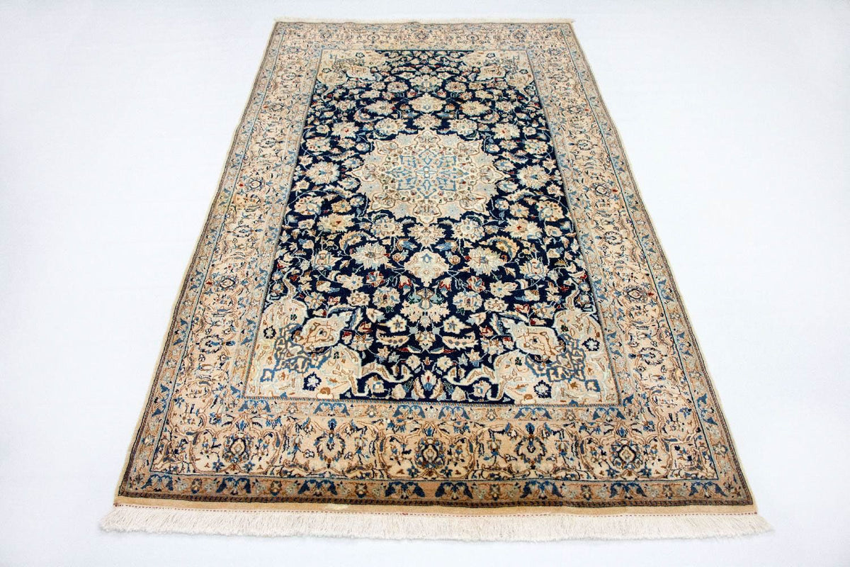 Tapis persan - Nain - Premium - 236 x 135 cm - bleu foncé