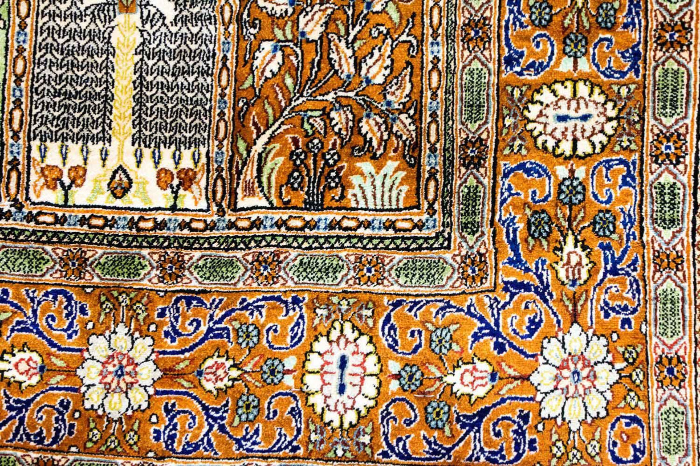 Tapis de Qom en soie Tapis 152x101cm - Tapis persan