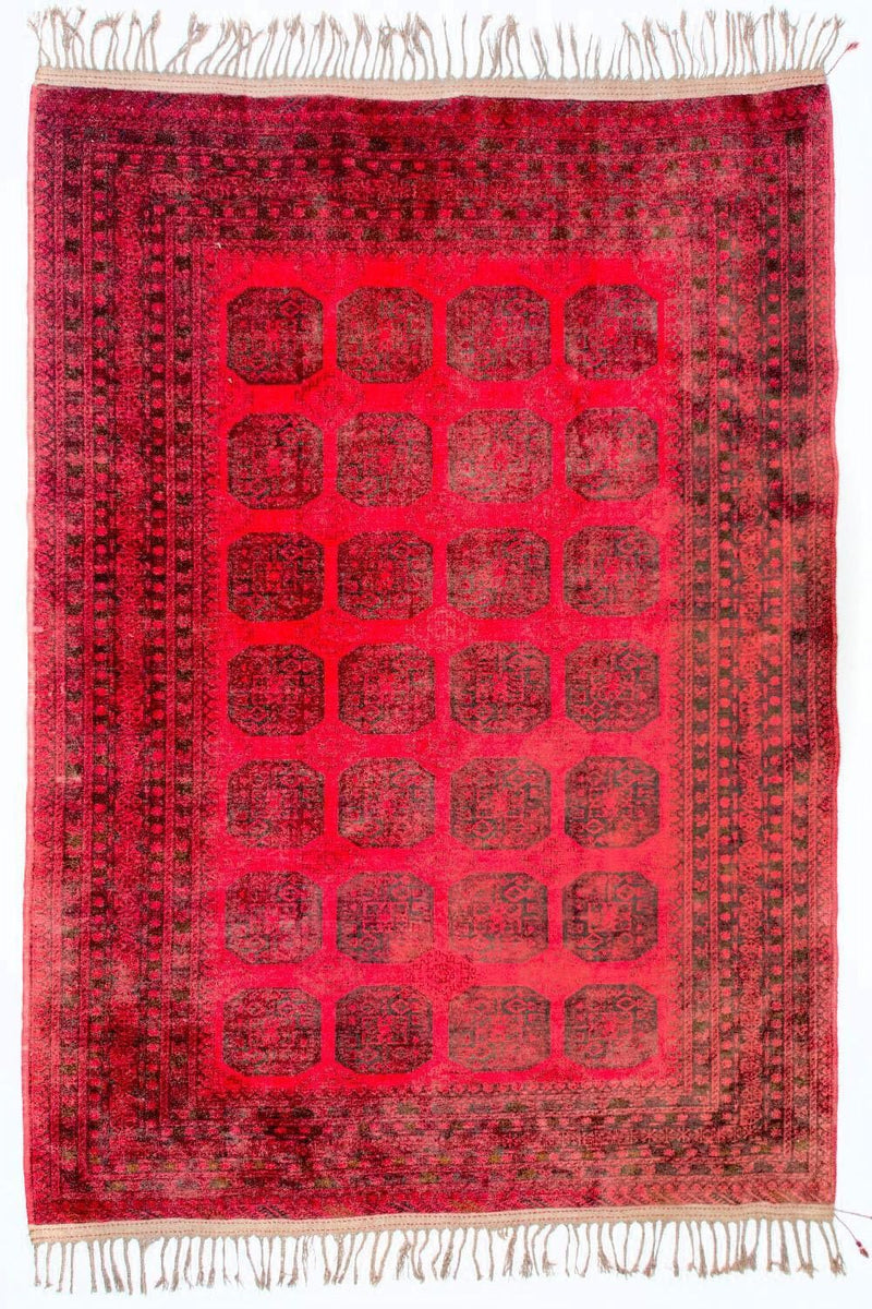 Tapis afghan - Boukhara - 292 x 203 cm - rouge