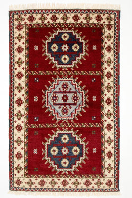 Tapis oriental - 154 x 93 cm - rouge