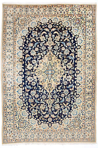 Tapis persan - Nain - Royal - 180 x 116 cm - bleu foncé