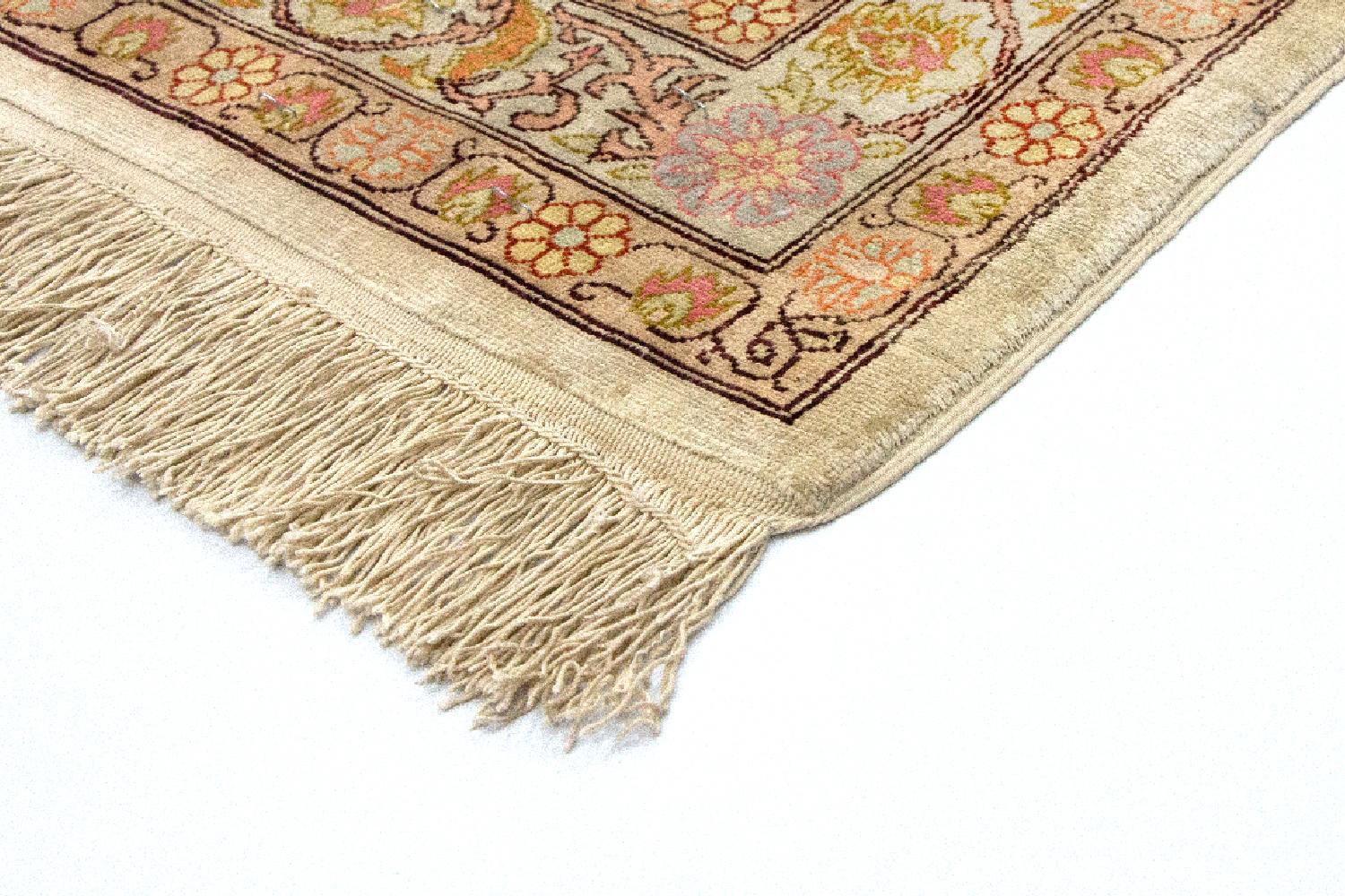Tapis en soie - Soie Hereke - Premium - 100 x 64 cm - beige