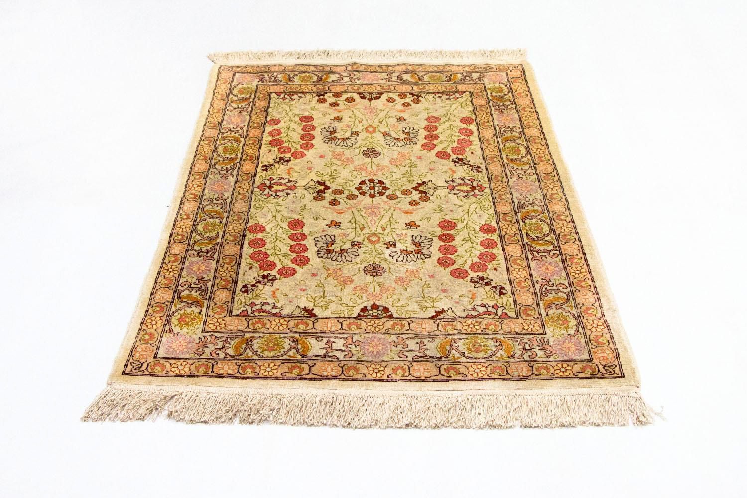 Tapis en soie - Soie Hereke - Premium - 100 x 64 cm - beige