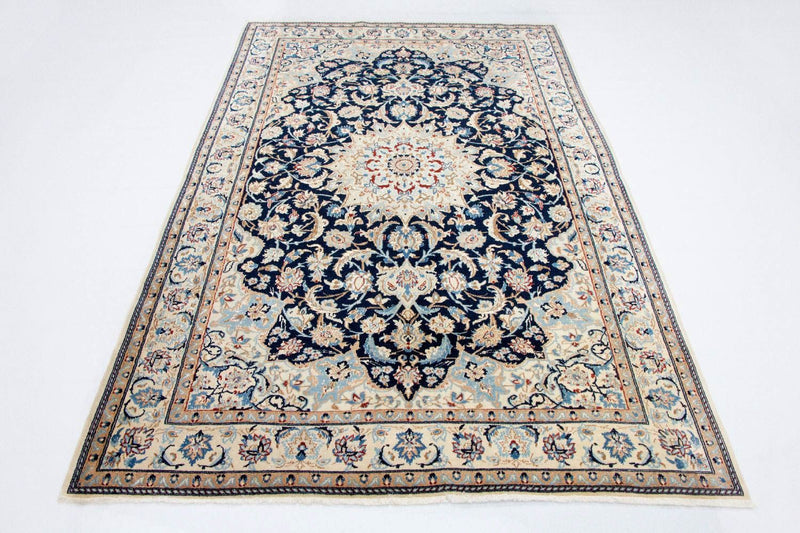 Tapis persan - Nain - Royal - 236 x 147 cm - bleu foncé