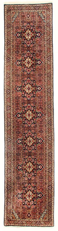 Tapis de couloir Tapis persan - Bidjar - 397 x 89 cm - rouge