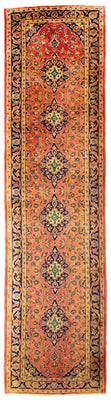 Tapis de couloir Tapis persan - Keshan - 392 x 102 cm - orange