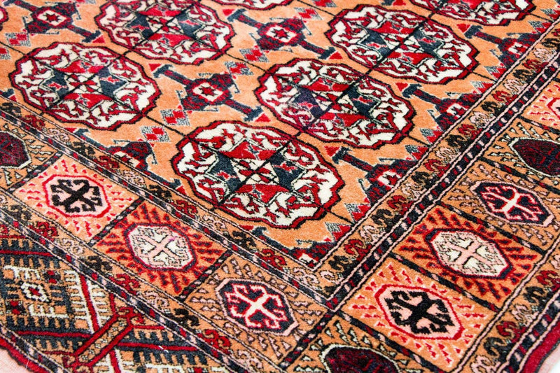 Tapis afghan - Boukhara - 156 x 122 cm - saumon