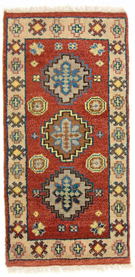 Tapis oriental - 124 x 63 cm - rouge