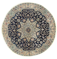 Tapis persan - Nain - Royal ronde  - 210 x 210 cm - bleu foncé