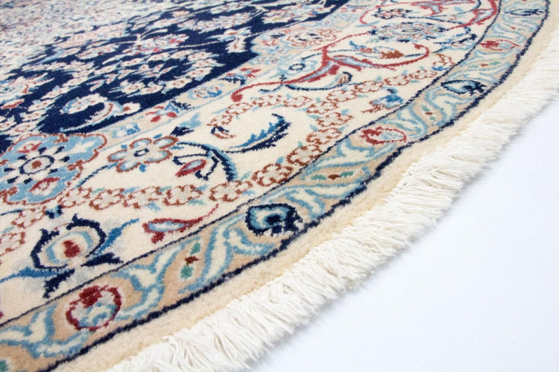 Tapis persan - Nain - Royal ronde  - 210 x 210 cm - bleu foncé