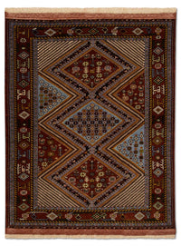Tapis afghan - 148 x 118 cm - marron
