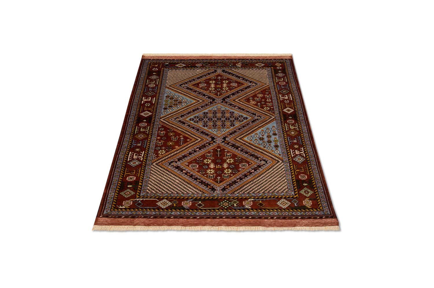Tapis afghan - 148 x 118 cm - marron