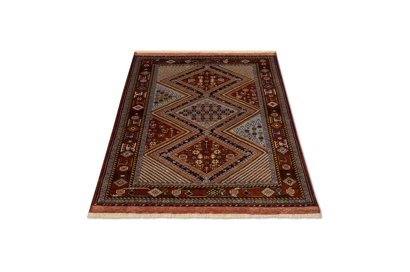 Tapis afghan - 148 x 118 cm - marron