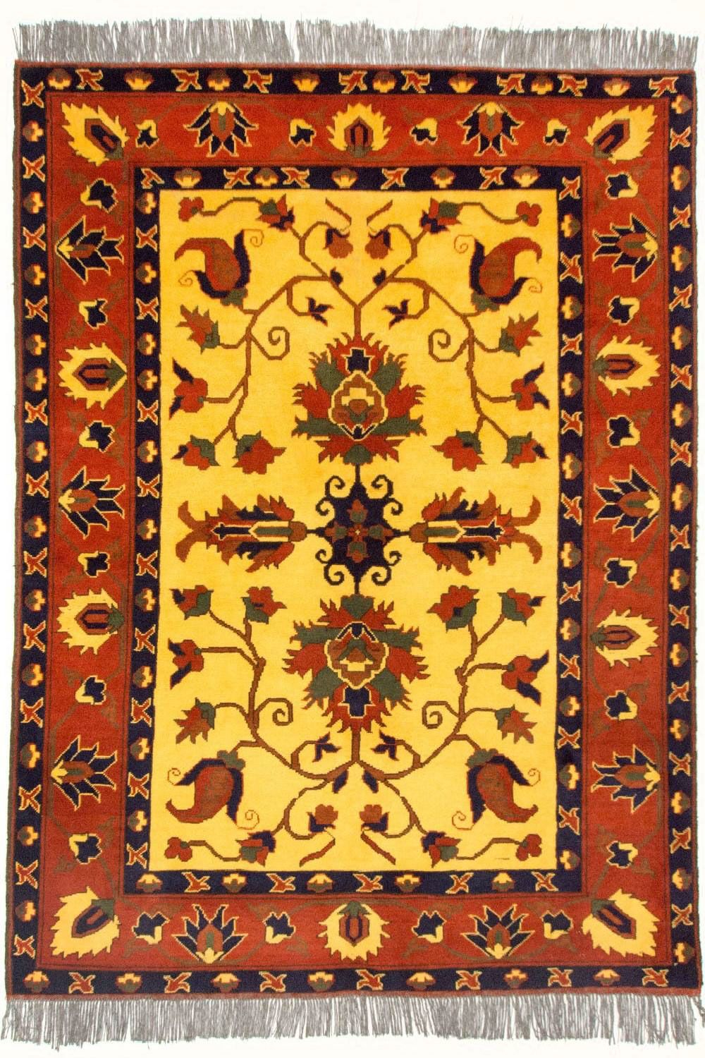 Tapis afghan - Hatschlu - 201 x 155 cm - jaune