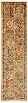 Tapis de couloir Tapis en soie - Soie du Cachemire - 313 x 82 cm - multicolore
