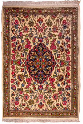 Tapis persan - Ghom - 110 x 77 cm - multicolore