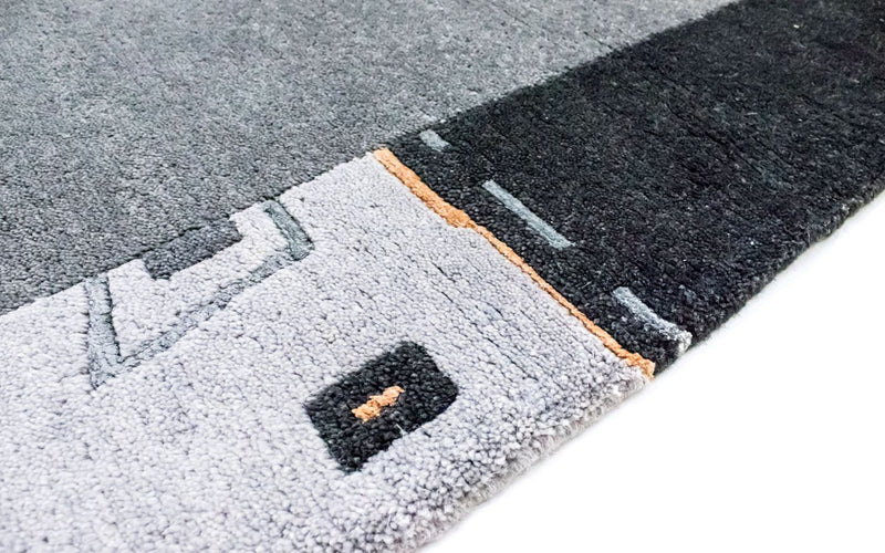 Tapis Népalais - 180 x 124 cm - argent