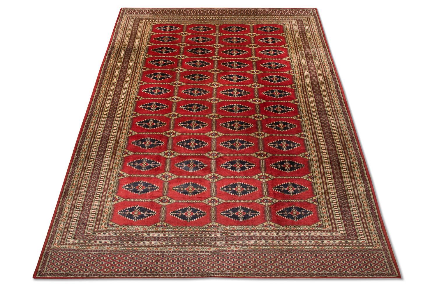 Tapis afghan - Boukhara - 292 x 188 cm - rouge