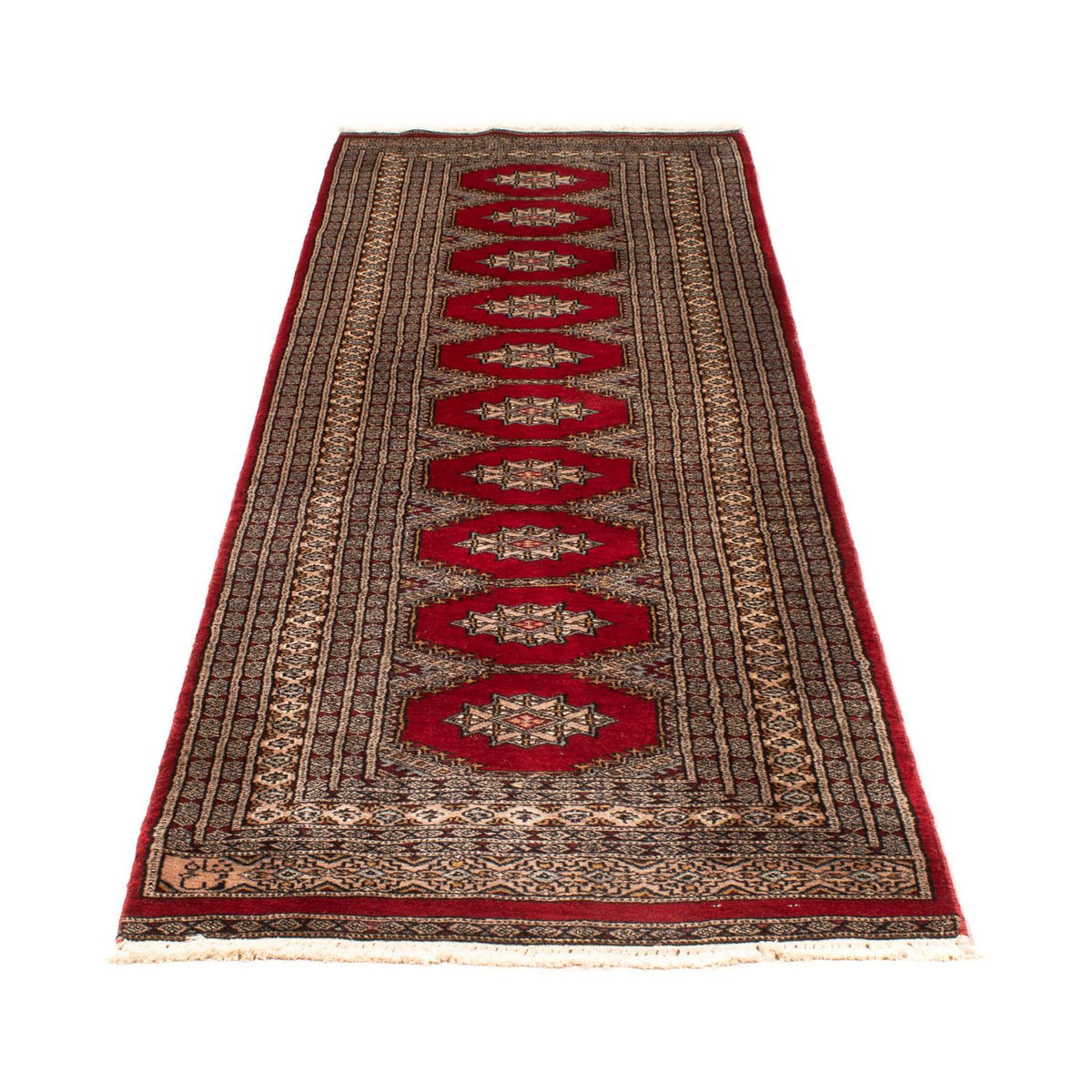 Tapis de couloir Tapis Pakistani - 247 x 83 cm - rouge foncé