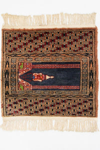 Tapis afghan - Boukhara carré  - 47 x 44 cm - bleu