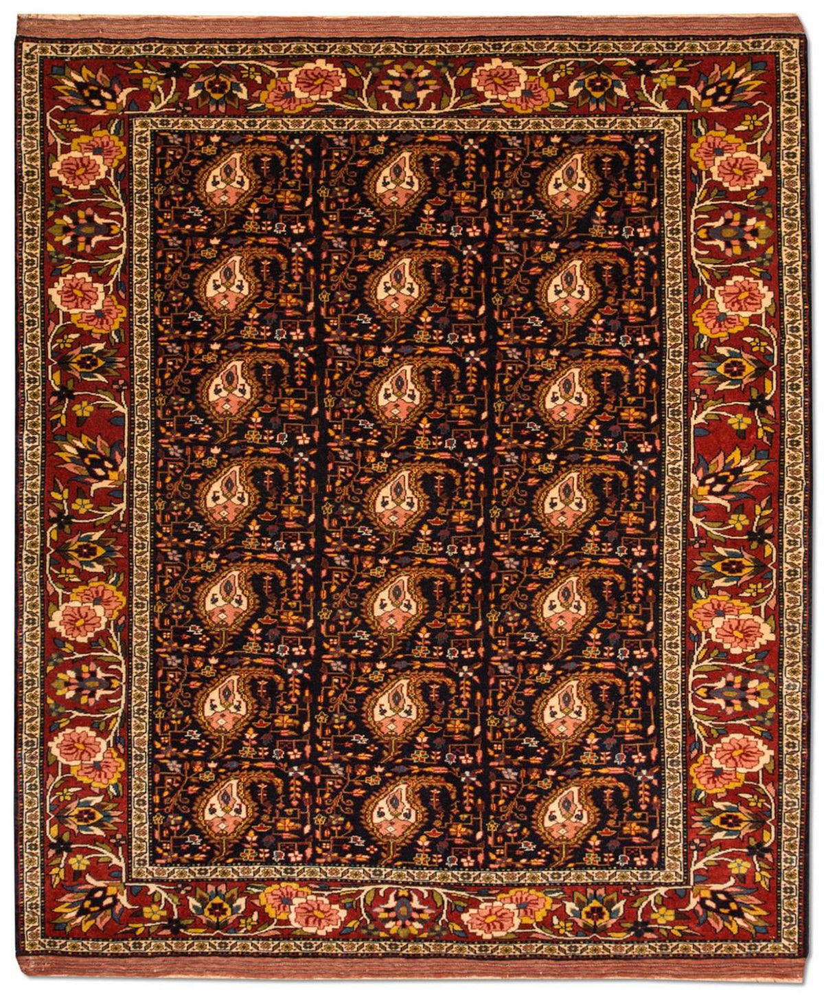 Tapis persan - Classique - 171 x 140 cm - bleu foncé